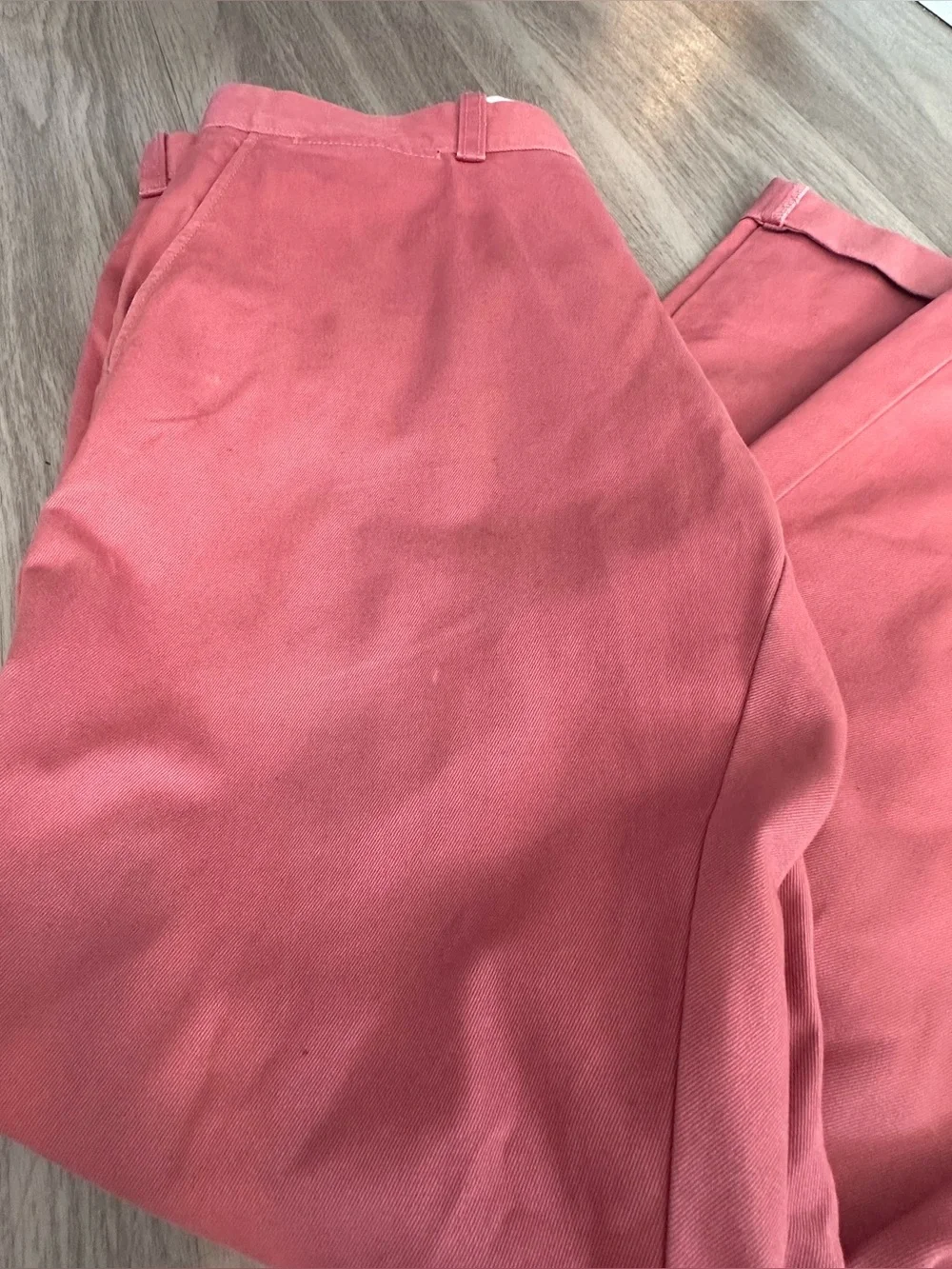 J.Crew Essential Men’s Coral Pink Chino Pants W30 L32 Straight Fit Cuffed Salmon